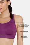 Zelocity High Impact Quick Dry Sports Bra - Purple Passion — thumbnail 7